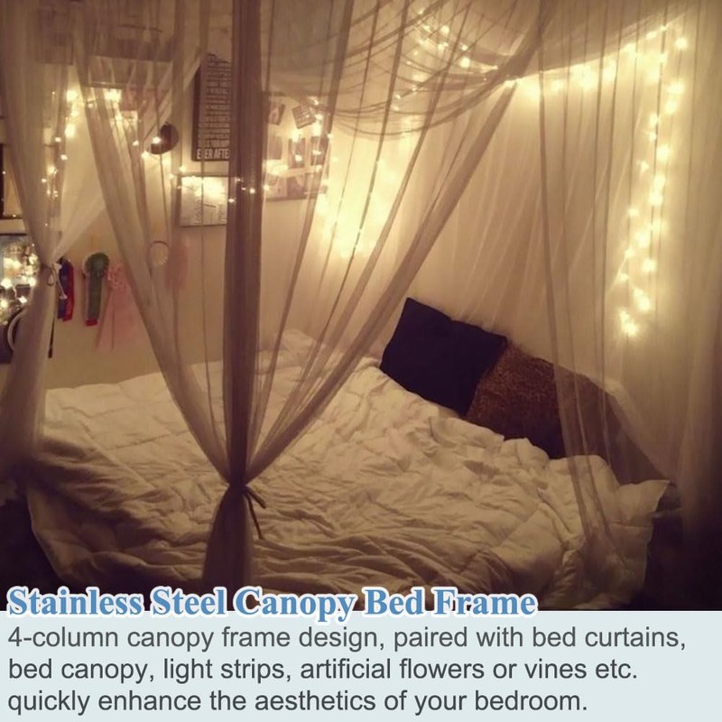 RAREFTI Canopy Bed Frame Full Queen King Size Adjustable Bed