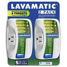 Lavamatic WS-10521 Electronic Voltage & Surge Protector for Front and Top Load Washers - Protect Your Washing Machine Against High and Low Voltage, Brownouts and Spikes ((2) Pieces)