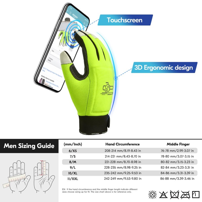 Vgo... Chainsaw Gloves 12-Layer Protection on Both Hands in Cowhide,