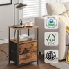 TUTOTAK End Table with Charging Station, Side Table with 2