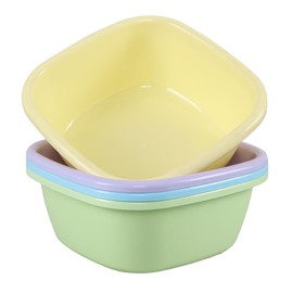 Ponpong 30.5cm Square Plastic Washing Up Bowls, Coloured Small Square Wash Basins, Set of 4