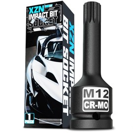 KIRXST Impact Triple Square Spline Bit Socket, 1/2" Drive M12 Spline Bit Socket, CR-MO Steel