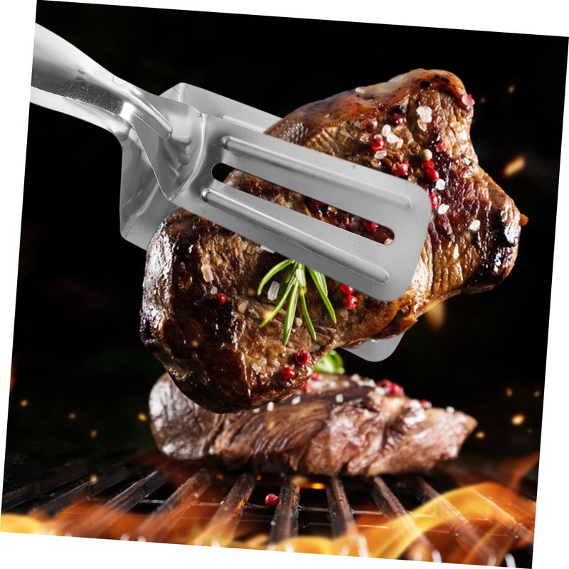 BIUDECO Cooking Gadgets Metal Spatula Stainless Steel Tong for Steak
