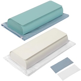 AMOJA Glasses case, hard case, high-quality PU leather material, compatible with most glasses and sunglasses, comes with glasses bag and cleaning cloth., Green and white