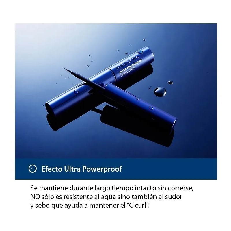 Missha México Oficial Ultra Powerproof Liquid Liner Negro Semimate