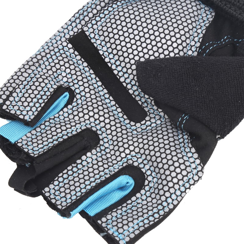 Half Finger Adjustable Cycling ShockAbsorbing Gloves AntiSlip Bicycle Gloves Blue(Blue