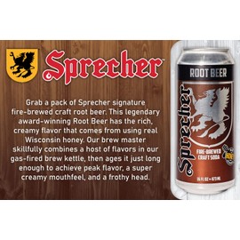 Sprecher Root Beer, Great Tasting, Handcrafted, Fire Brewed, Gourmet,Craft Soda, 16oz Can 12 Pack