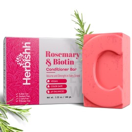 Herbishh Rosemary Conditioner Bar for Hair Growth,Volumizing Solid Conditioner, Strengthening Biotin Bar,Cleansing Soap for Women & Men, Ideal for Curly & Straight Hair,Vegan & Sulfate-Free,3.53 oz