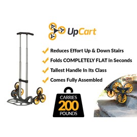 UpCart® Lift - Stair Climbing and Folding Flat Hand Truck up to 200lb Capacity