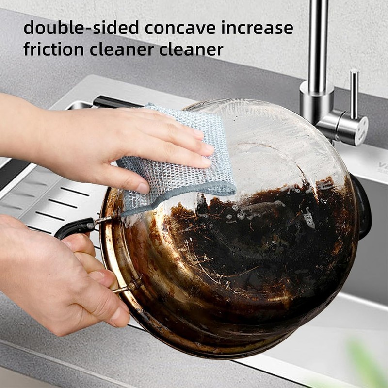 DyPinYise Multipurpose Wire Miracle Cleaning Cloths, Magnifying Wire Dishwashing Rags
