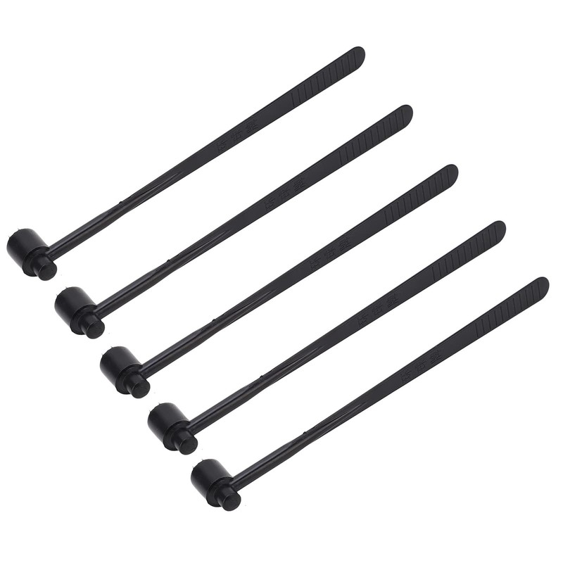 5 Pieces Plum Blossom Dermal Hammer Single End Black ABS