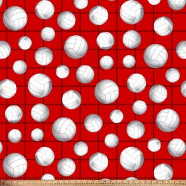 Volleyball Red Anti-Pill Premium No-Sew Throw Fleece Fabric Kit (50x60)