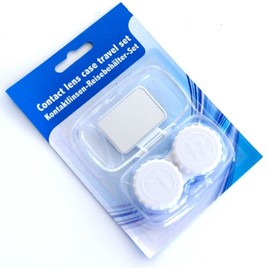 Kontaktlinsenbehälter Reiseset mit Spiegel klar/lila oder grün