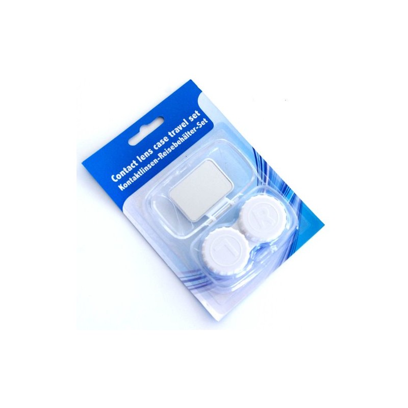 Kontaktlinsenbehälter Reiseset mit Spiegel klar/lila oder grün