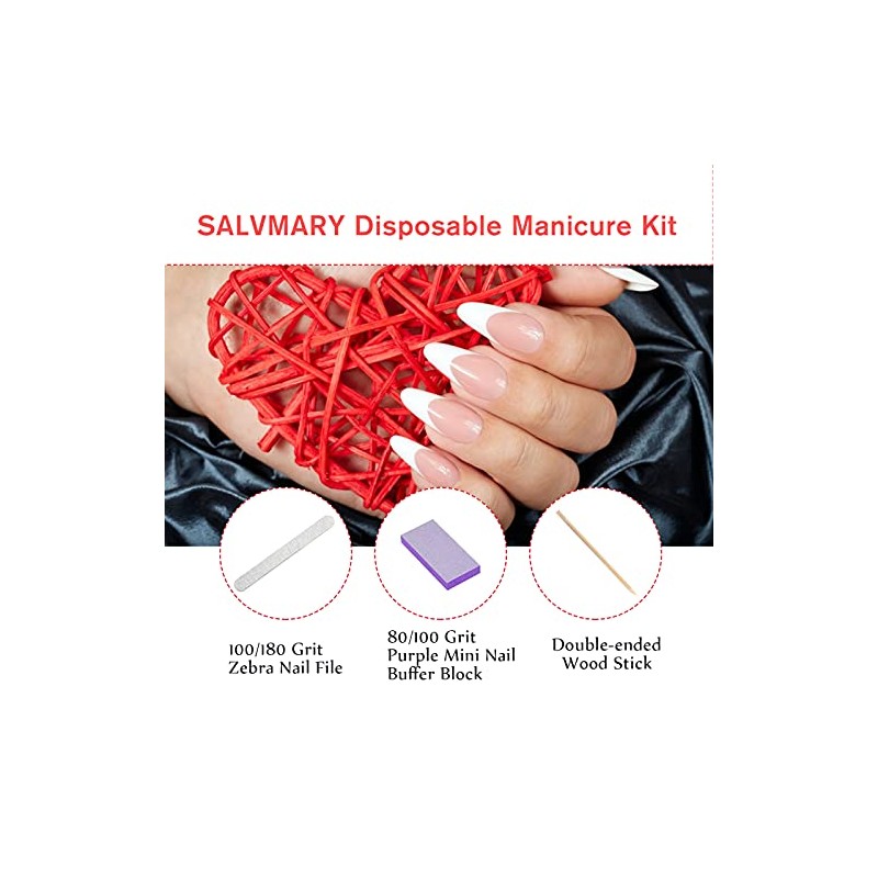 Kit básico profesional desechable para manicura de 3 piezas, lima