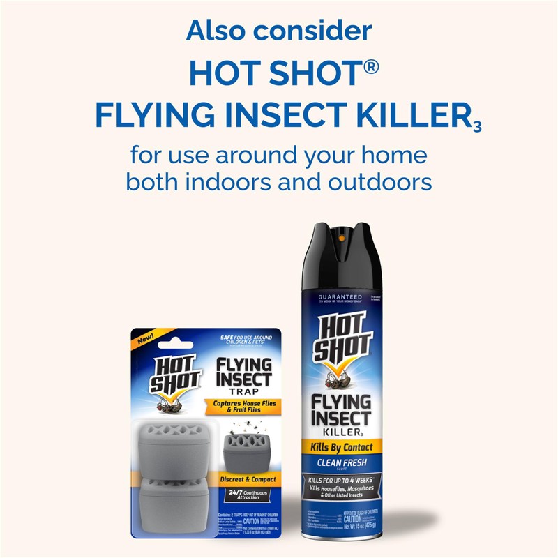 Hot Shot Flying Insect Killer, 15 Ounces, Aerosol Formula Kills