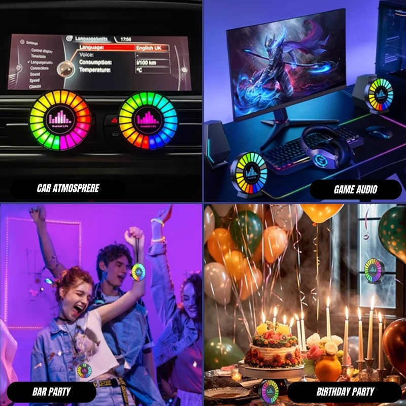 RGB Ambient Light, Music Sync Lights, Dynamic Rhythm Ambient Lights