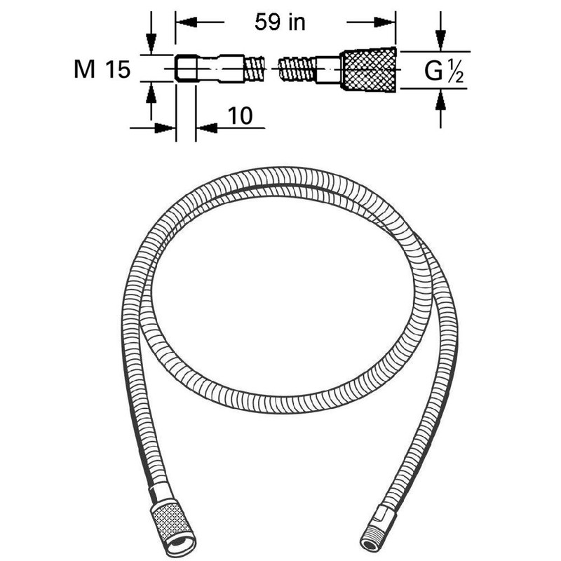 46092000 46174000 Grohe Kitchen Faucet Hose Replacement, Ladylux Metalflex Hose