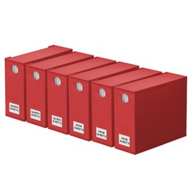 SpaceAid 6 Pack Bed Sheet Organizers and Storage, Foldable Sheet Organizer for Linen Closet, Sheets Set Folder Keeper with Window XL (Queen & King Size) Bedding Container (Red, 6 Pack)