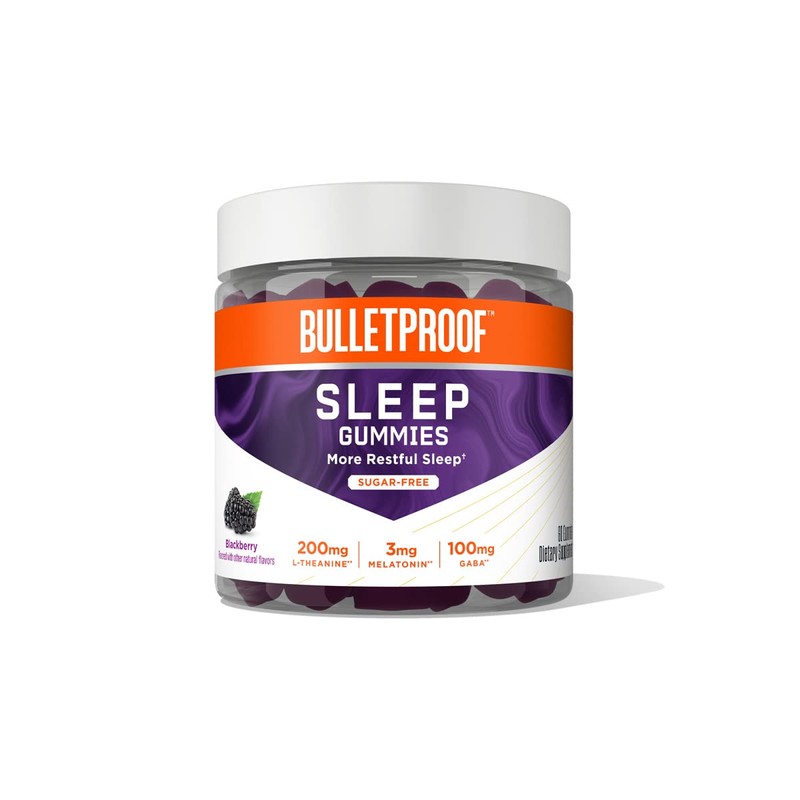 Bulletproof Sugar-Free BlackBerry Flavor Sleep Gummies, 60 Count, Keto Supplement