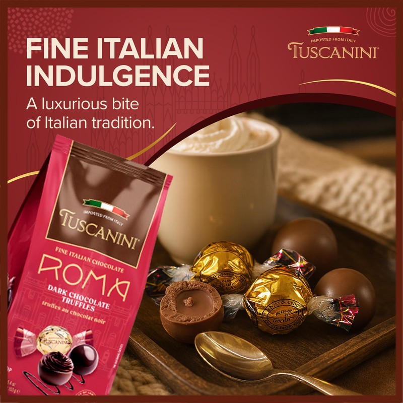 Tuscanini Fine Italian Dark Chocolate Truffles, Roma, 5.4oz | Gourmet