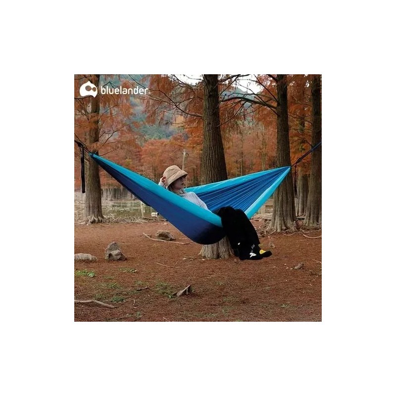 Bluelander 2 Hamacas Camping Portátil Azul + Kit De Instalación