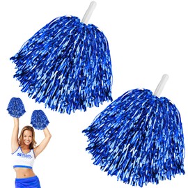 Cheerleader Pompoms with Handle Pompoms Cheerleading Cheerleader Pompoms Hand Flowers Pompoms Cheerleader for Sports Events Dance Party Ball Games Carnival Parties Used 2 Pieces Blue