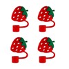 TEONEI Strawberry Shape Straw Covers Caps,Straw Tip Covers,Reusable Drinking Straw