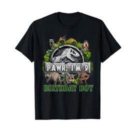 Kids 9 Year Old Shirt 9th Birthday Boy T Rex Dinosaur T-Shirt