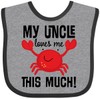 inktastic Uncle Loves Me Childs Crab Baby Bib Heather and