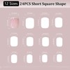 24PCS Press on Nails French Tip - Square False Nails