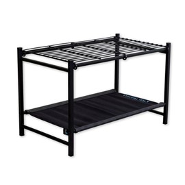 Teal Triangle Aspen Freestanding Shoe Rack Storage Organizer | Sturdy Two-Tier Shoe Caddy for Floor Use | Heavy Duty Shoe Storage Rack for Entryway or Closet | Durable & Space-Saving Shoe Organizer