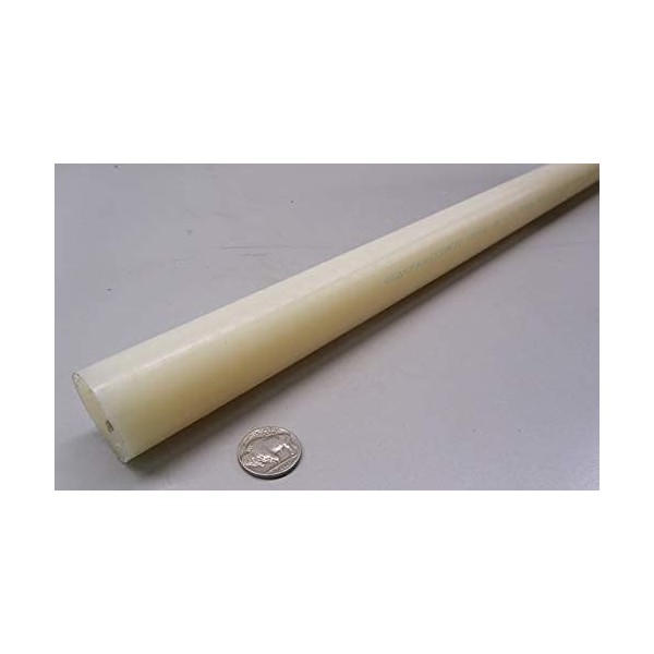 Natural Nylon Extruded Round Rod 1.25" (1-1/4") x 4 Ft