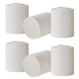 White Line Painted Glass Shade, Cylinder Globe replacement for Vanity Light, Chandelier (white, 6 Pack White Line Painted)