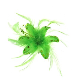 Zac's Alter Ego Fur, Feathers & Sequins Fascinator/Flower on Clip & Brooch Pin