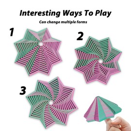 Fractal Fidget Toy Octagon Star 3D Printed Stress Relief Toy Foldable Rotating Star Decorative Geometric Piece Fun for Kids and Adults Creative Gift for Birthdays and Holidays (Colorful, Octagonal)