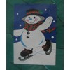 Snoweden Large 28" x 40" Decorative Flag- Ice Skating Snowman