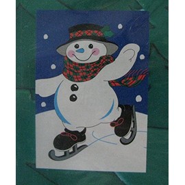Snoweden Large 28" x 40" Decorative Flag- Ice Skating Snowman