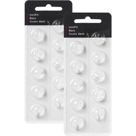 Base Domes 10mm Double Vent Hearing Aid for Oticon Replacements, Oticon Minifit Double Vent Bass Domes, 2 Pack of 10 Each (Total 20Pcs)