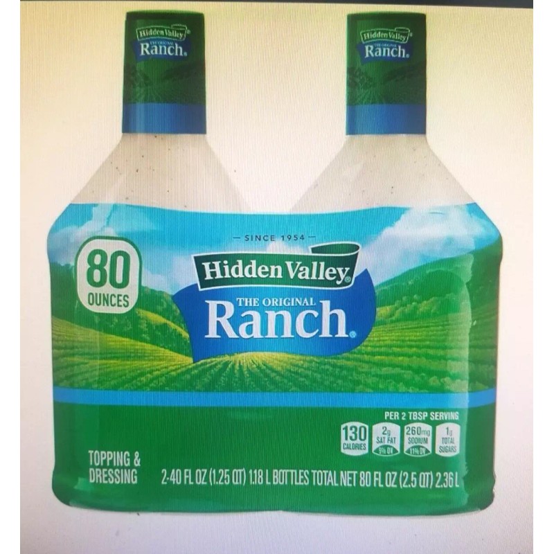 HIDDEN VALLEY ORIGINAL RANCH DRESSING, (40 oz., 2 BOTTLES)