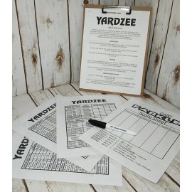 Unbranded Farkle Yardzee Laminated Scorecards Set of 4 Yard Dice Games Clipboard Marker