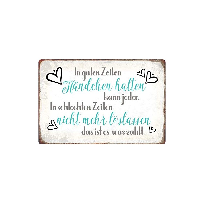Sunature Tin Sign with Saying 'Guten Zeiten Handchen' Metal Sign