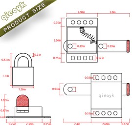 qieoyk 2 Pack Garage Door Locks with Self Tapping Screws Inside Deadlock for Most Garage Door Heavy Duty Inside Deadlock Garage Door Lock Kit with Self Tapping Screws Garage Door Side Lock