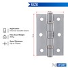XFORT 3 Inch (75mm) Satin Chrome Ball Bearing Hinges, Steel
