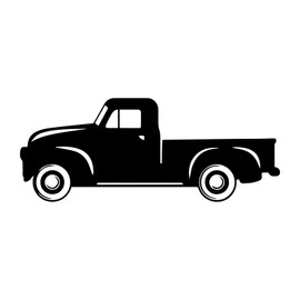 Bargain Max Decals Vintage Truck Silhouette Decal Notebook Car Laptop 5.5" (Black)