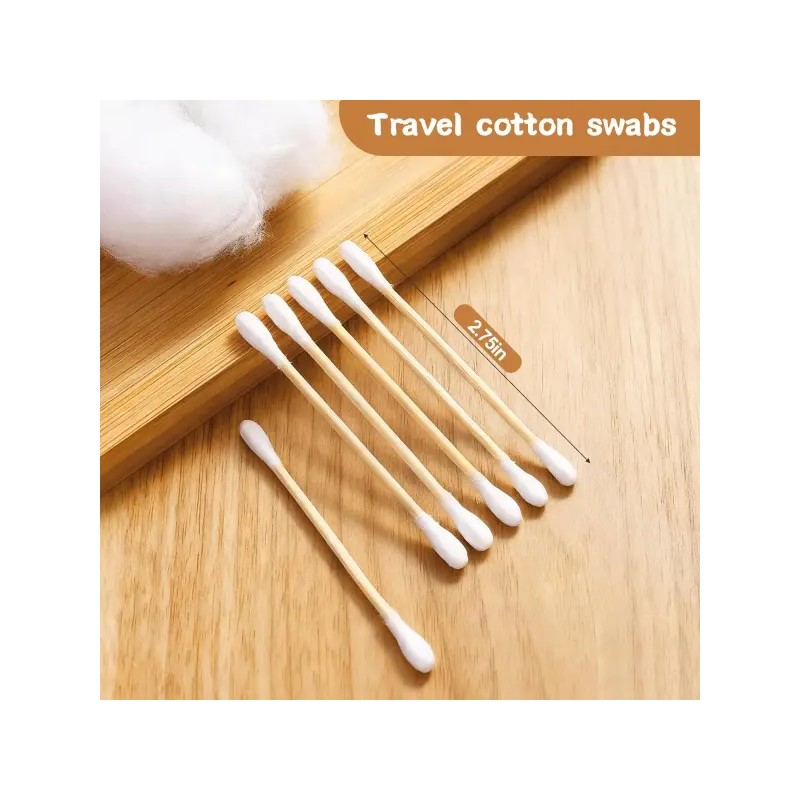 100 PCS 10팩 여행용 귀용 면봉 개별 포장 둥근 팁