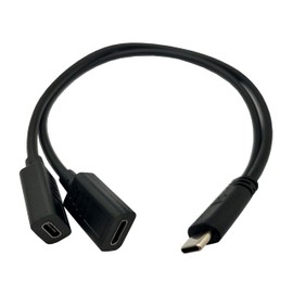 Qaoquda USB C Splitter Charge Cable,1 Feet USB Type C Male to 2 Dual Type C Female Y Splitter Extension Charging Cable(Only for Charging) (1M to 2*FM)