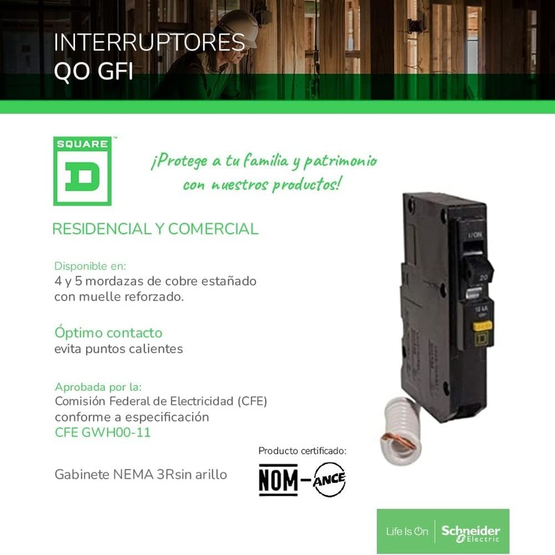 Square D - QO115GFICP QO Qwik-Gard 15 Amp Single-Pole GFCI