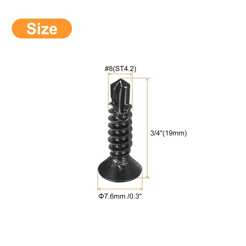 QUARKZMAN #8 x 3/4 Inch Self Tapping Screws, 80 Pieces