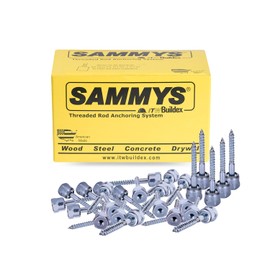 Sammys 8003957-25 Vertical Rod Anchor Super Screw with 1/4 in. Threaded Rod Fitting, 1/4 x 2'' Screw, for Wood (Pkg.=25) , Zinc